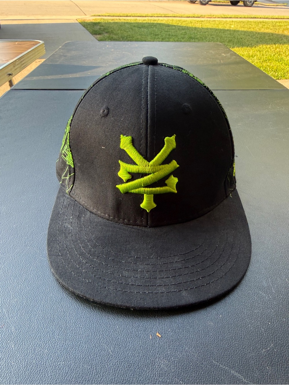 Zoo York Black Hat with Neon Green Logo